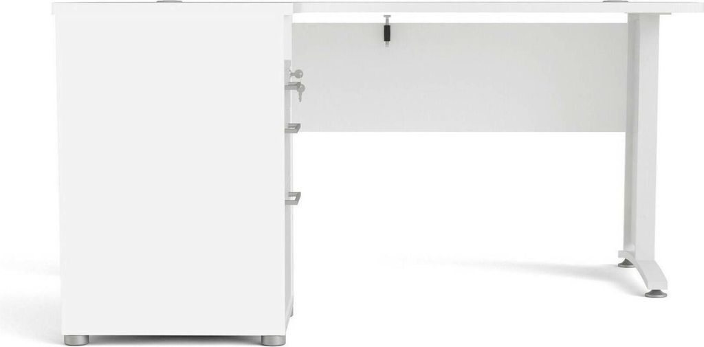 Schreibtisch Aimee, Mehrzweckschreibtisch, Bürotisch für PC, Eckschreibtisch, 159x151 h75 cm, Weiß