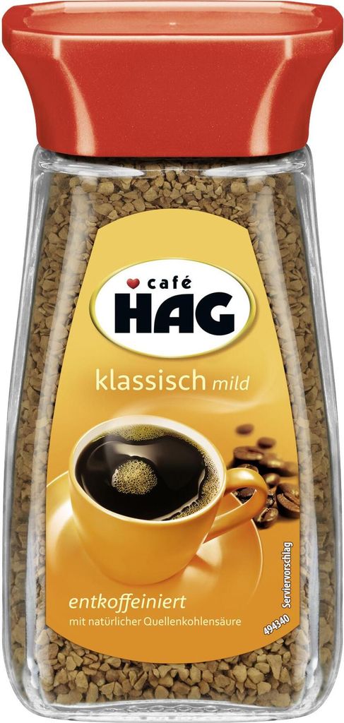 Kaffee HAG Klassisch Mild Entkoffeiniert (100 g ) Produktbild 
