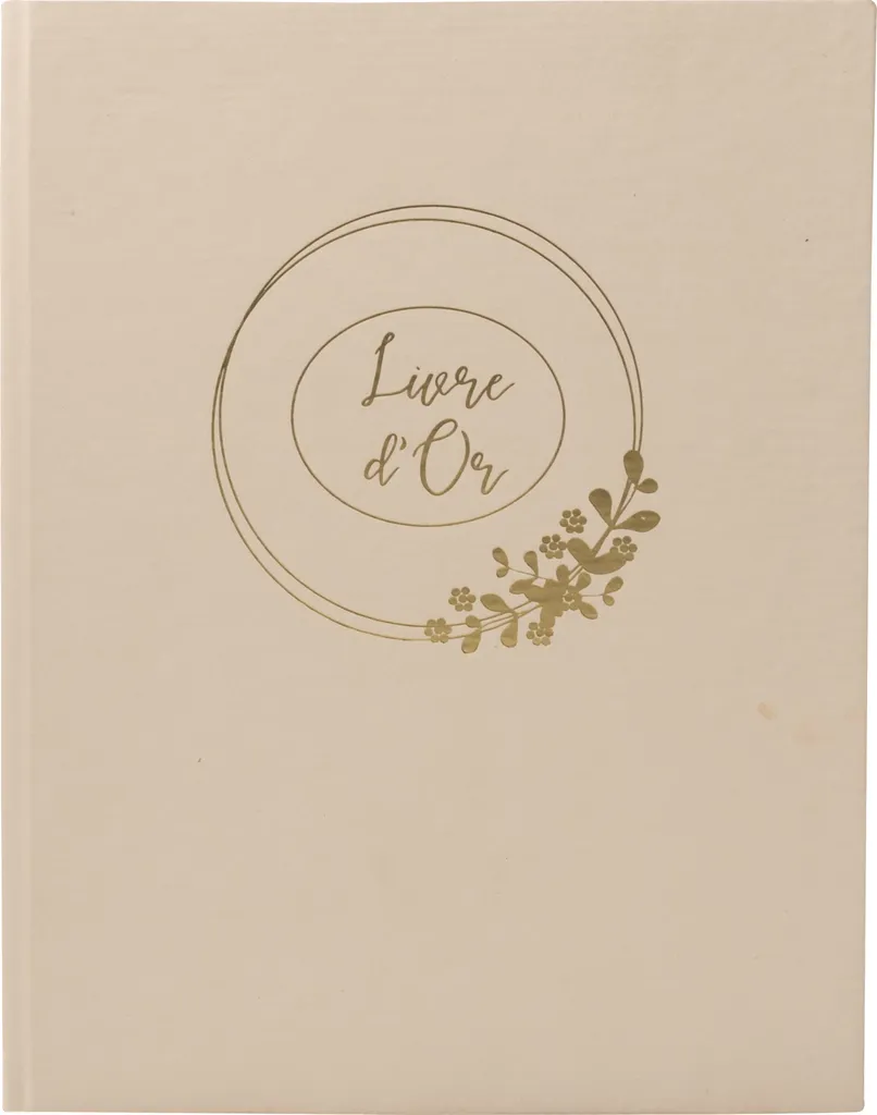 Livre d'Or pour Réception et Mariage Ringflower Latte 100 Pages Or