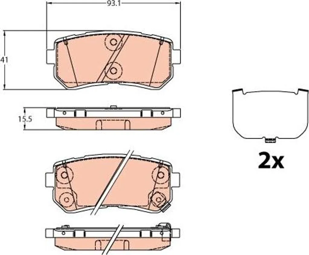 Plaquettes de frein TRW GDB3636 pour Tucson et Sportage OE 58302D7A00