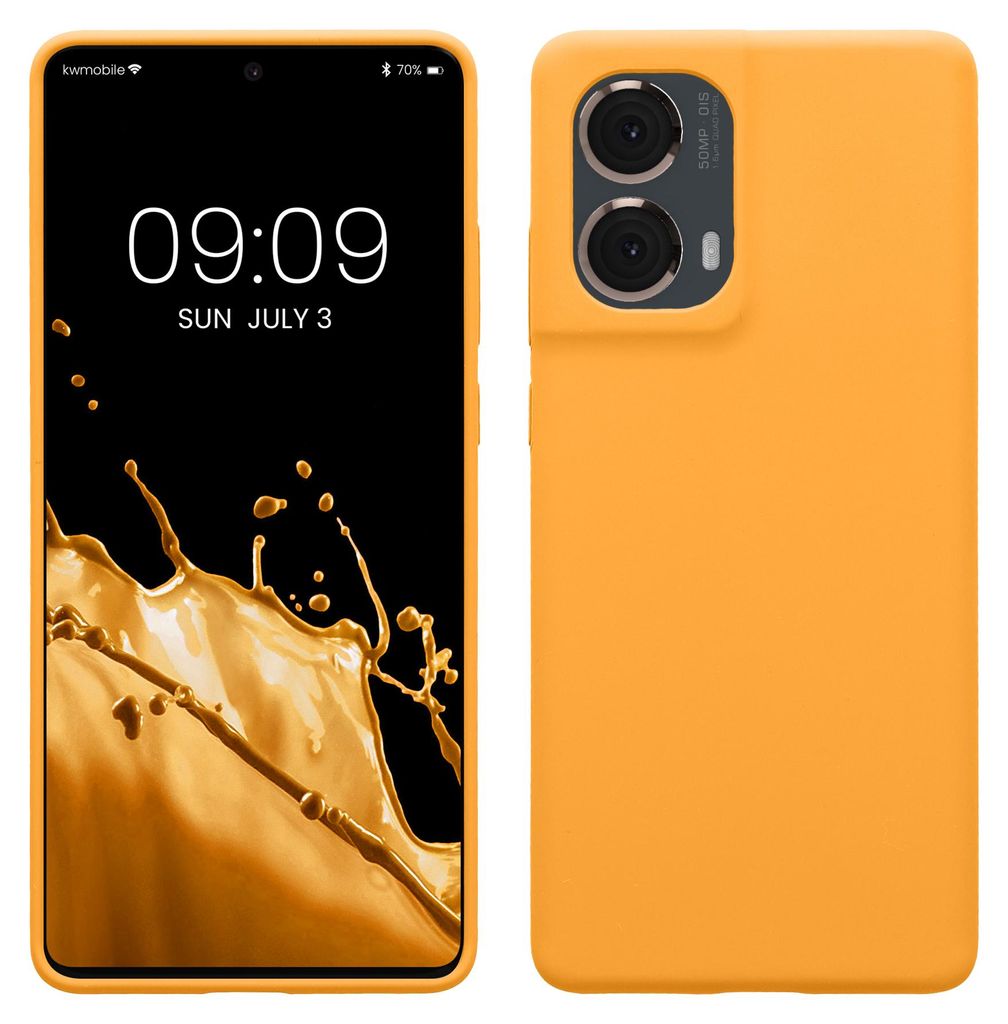 kwmobile Handyhülle für Motorola Moto G85 5G Hülle - Case Silikon - Kabelloses Laden - Schutzhülle Cover in Fruity Orange