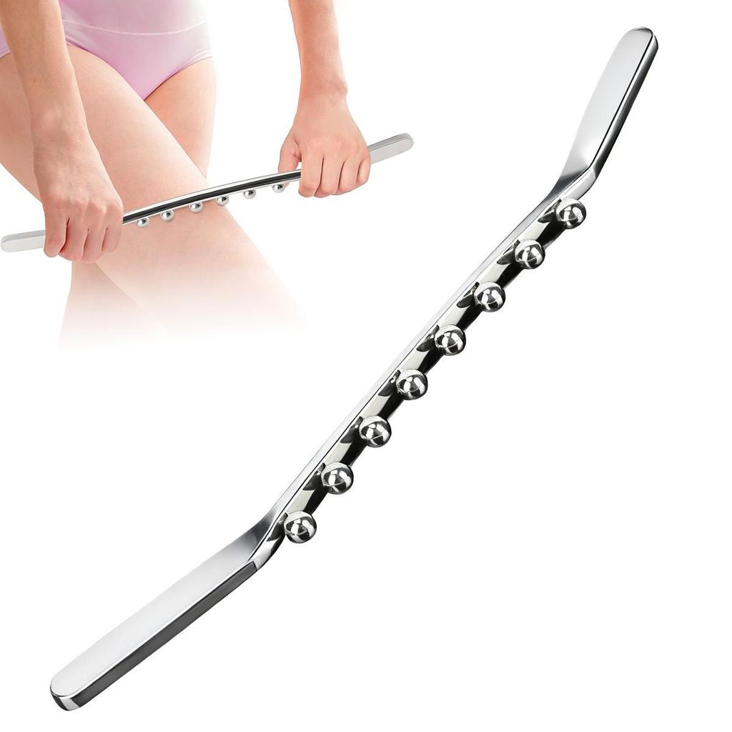 Edelstahl Gua Sha Stab, Massagegerät für Körper, Faszien & myofasziale Entspannung, Druckpunkt-Massagestab