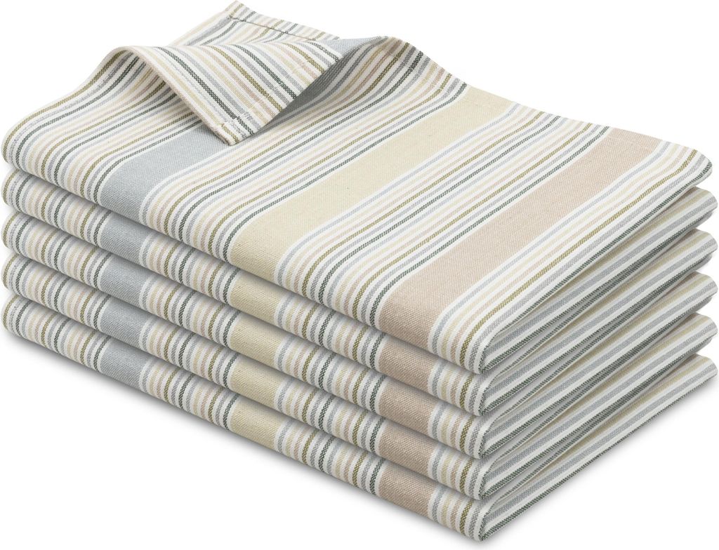 5er Set Geschirrtücher 100% Baumwolle, 50x70 cm, Grün Produktbild 