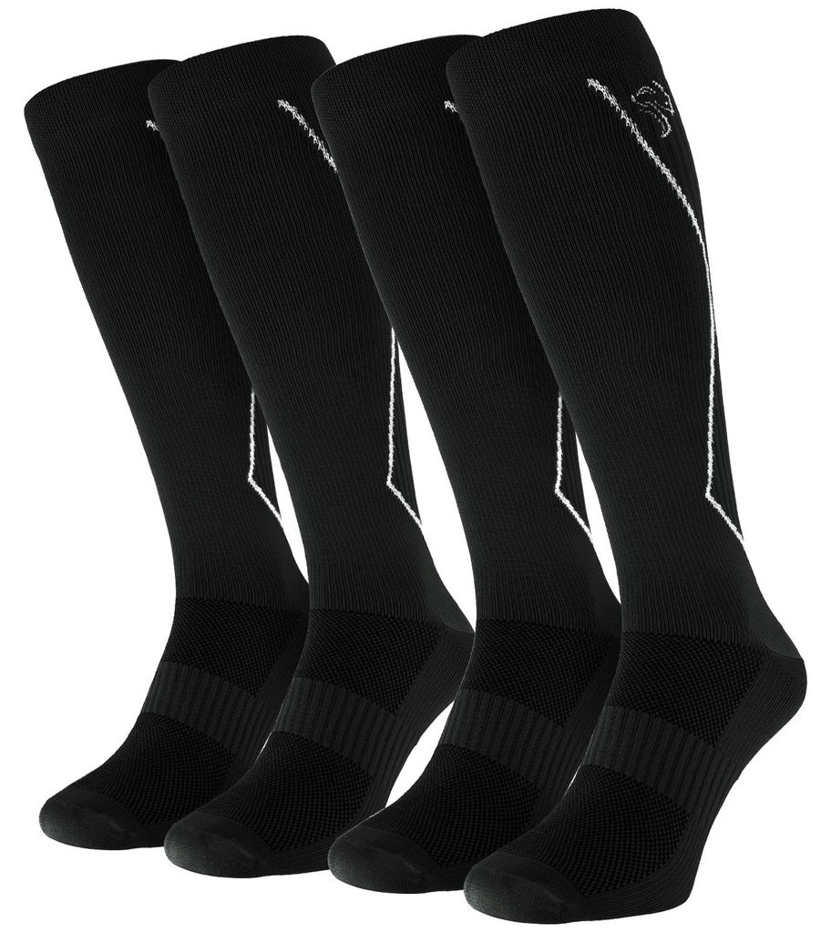 Kompressions-Laufsocken 2 Paar Damen & Herren Schwarz 43/46 atmungsaktiv