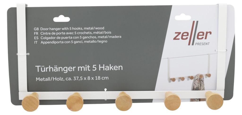 Zeller Present 13838, Vnútorný, Univerzálny háčik, Biela, Obrázok produktu 