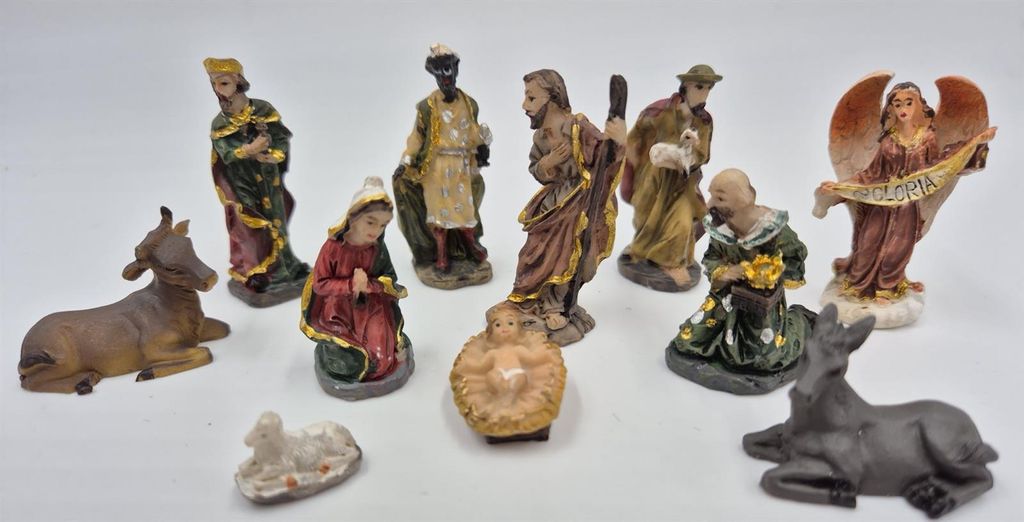 Krippenfiguren-Set 11teilig 1,5-5cm Weihnachtsdekoration Weihnachten Winter Deko