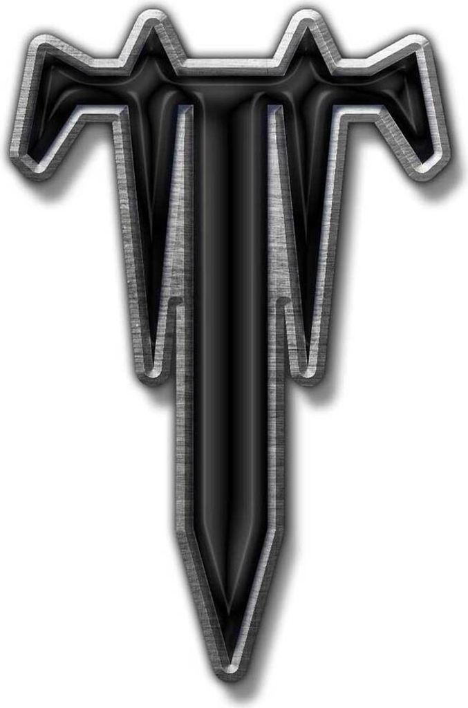 Trivium - Drop-T-Logo - Abzeichen, Emaille RO2926 (Einheitsgröße) (Silber/Schwarz)