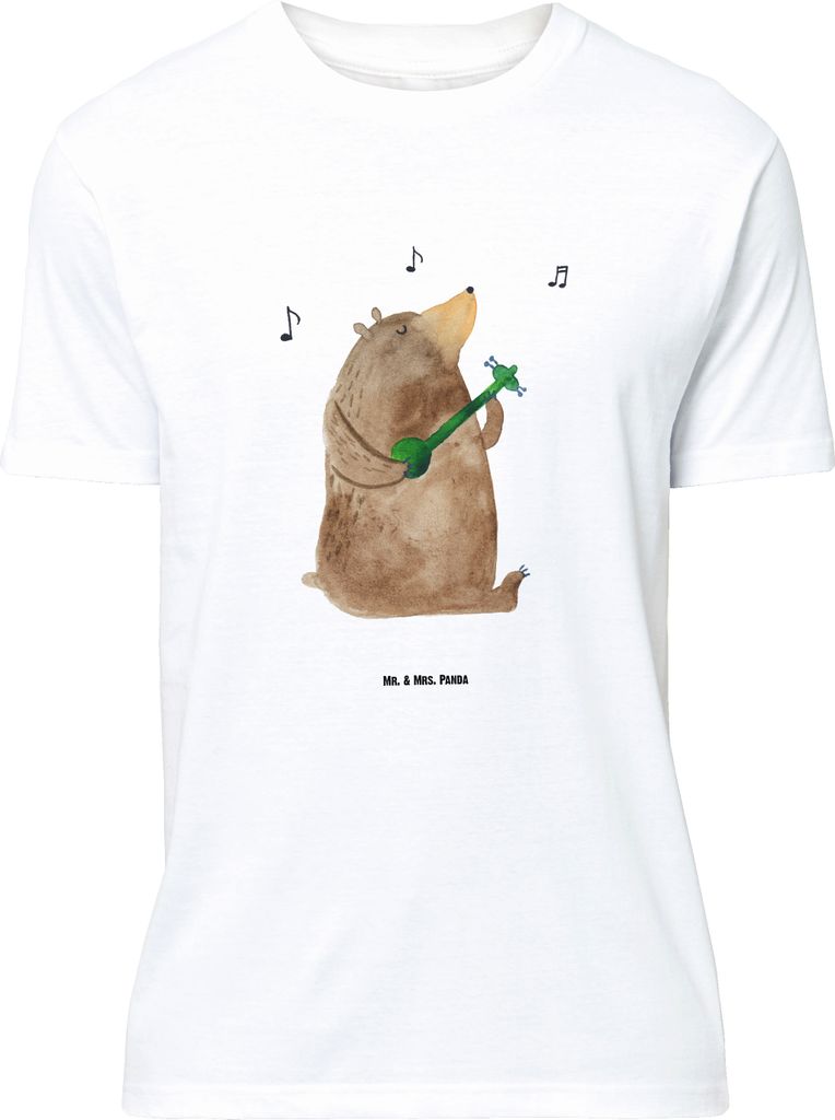 Mr. & Mrs. Panda Größe M T-Shirt Bär Gitarre - Weiß - Geschenk, mit Spruch, Shirt, Teddy, Tshirt, Herren
