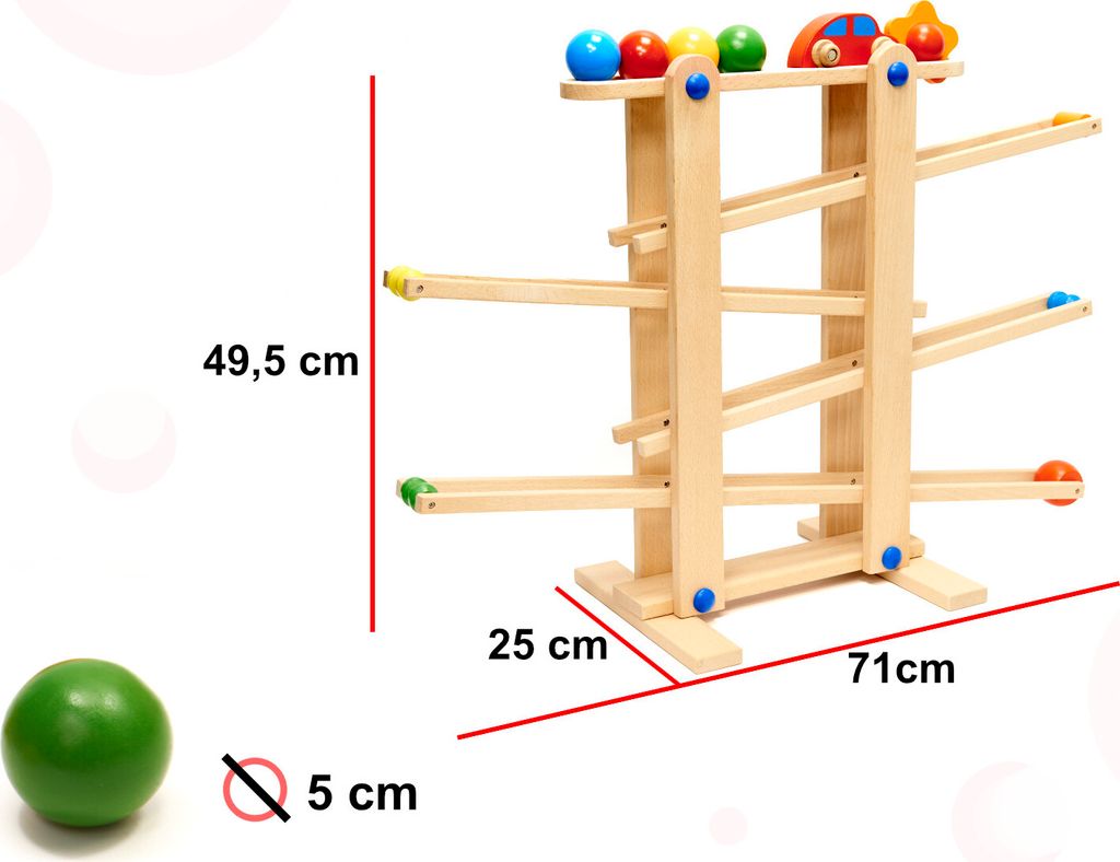 Dřevěná kuličková dráha Montessori XXL Produktbild 4