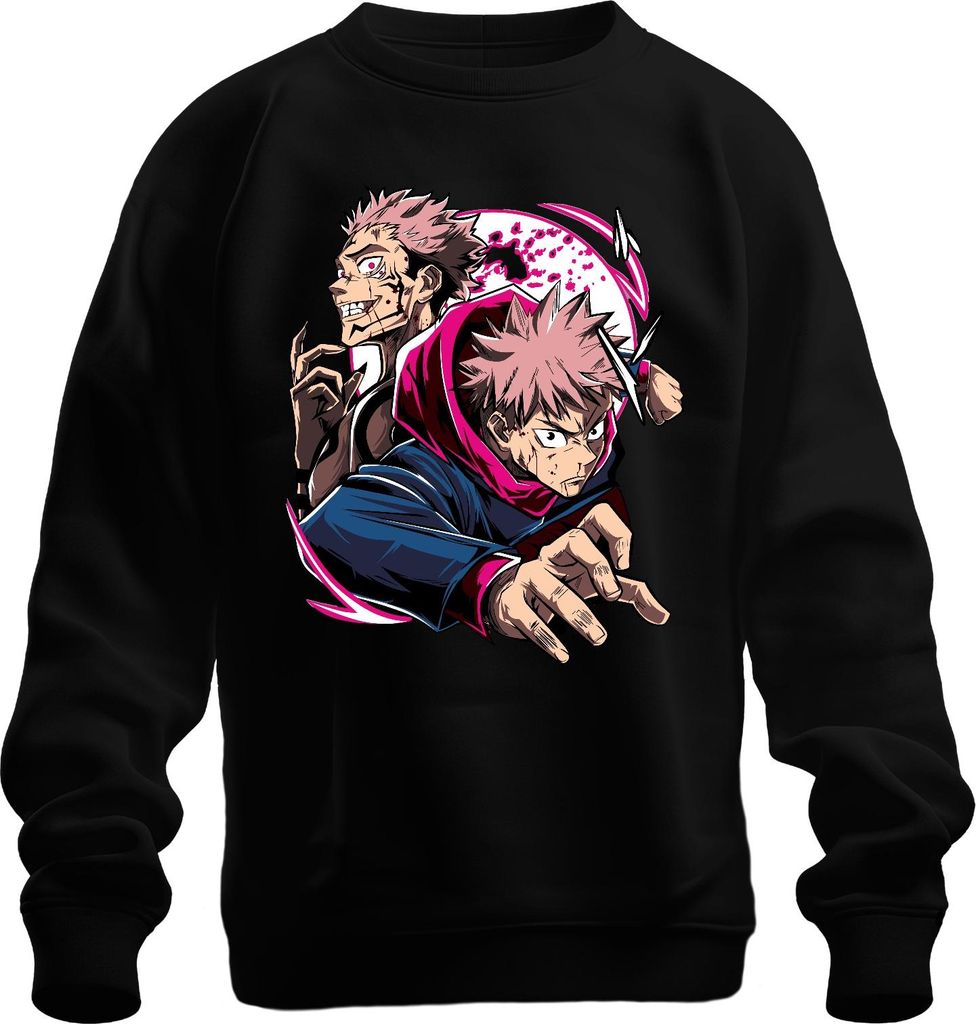 Jujutsu Kaisen Yuji Itadori Sukuna Anime Action Fan Geschenk Uni Sweatshirt Pullover, Schwarz, XL