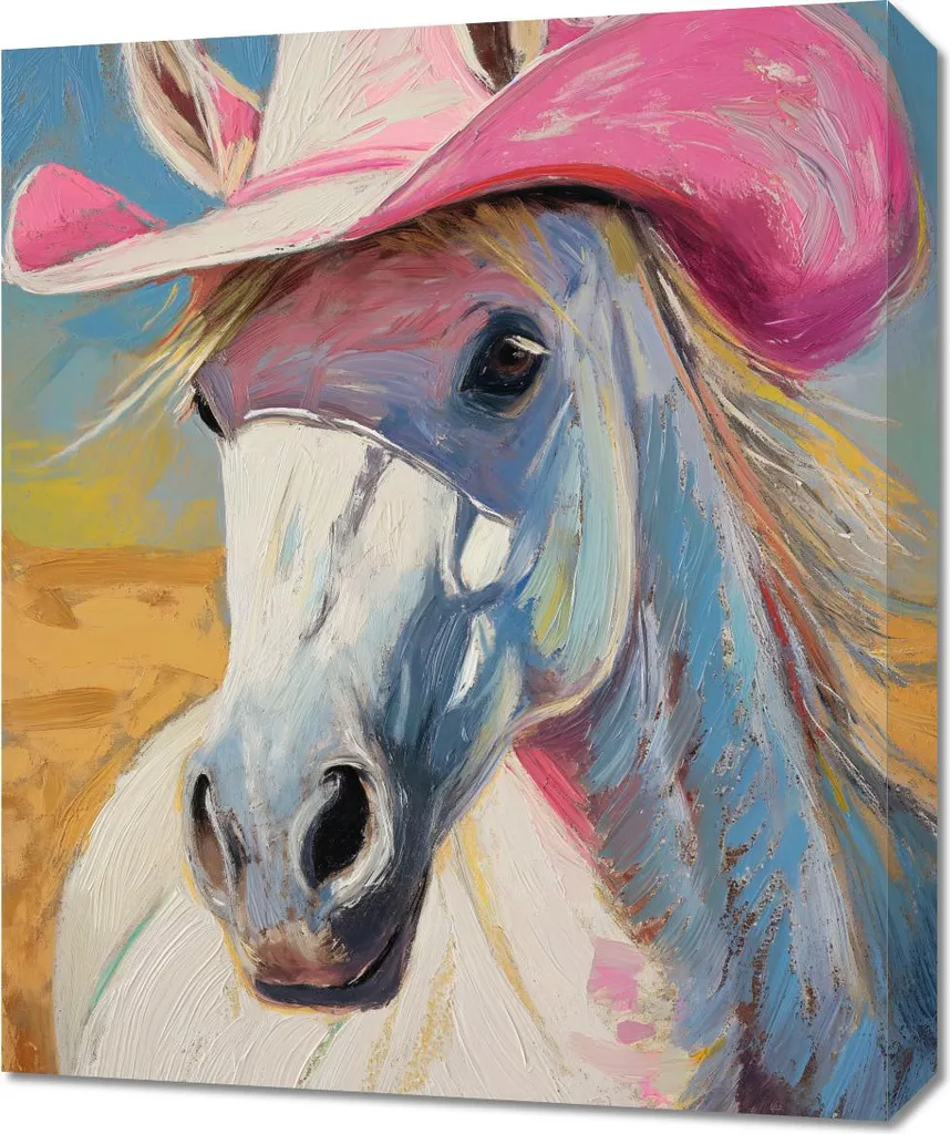 Tableau Décoratif Chapeau Rose 50x60 cm - Affiche Murale Chic Moderne