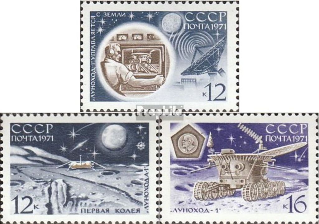 Briefmarken Sowjetunion 1971 Mi 3857-3860 (kompl.Ausg.) postfrisch Mondsonde Luna