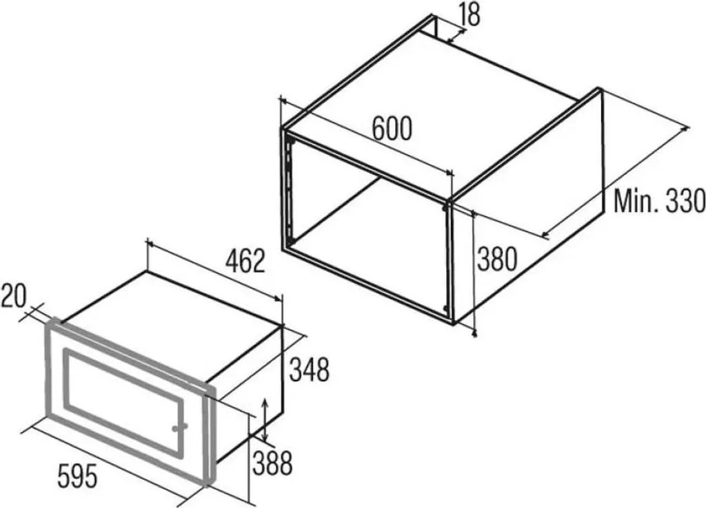Micro-ondes encastrable Cata 200532 : gagnez de la place en 20L