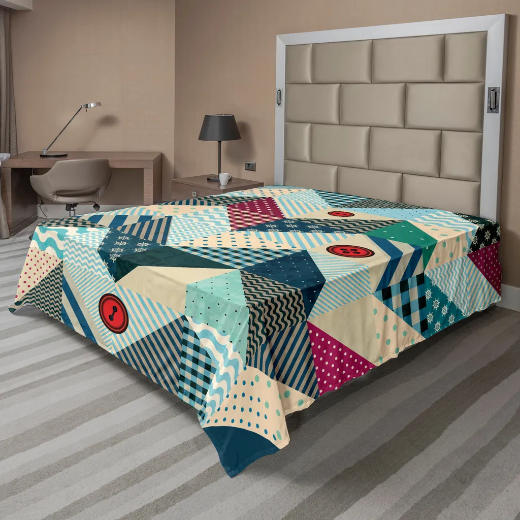 Lenzuolo Sopra ABAKUHAUS Patchwork Chevron 260x228 Multicolore