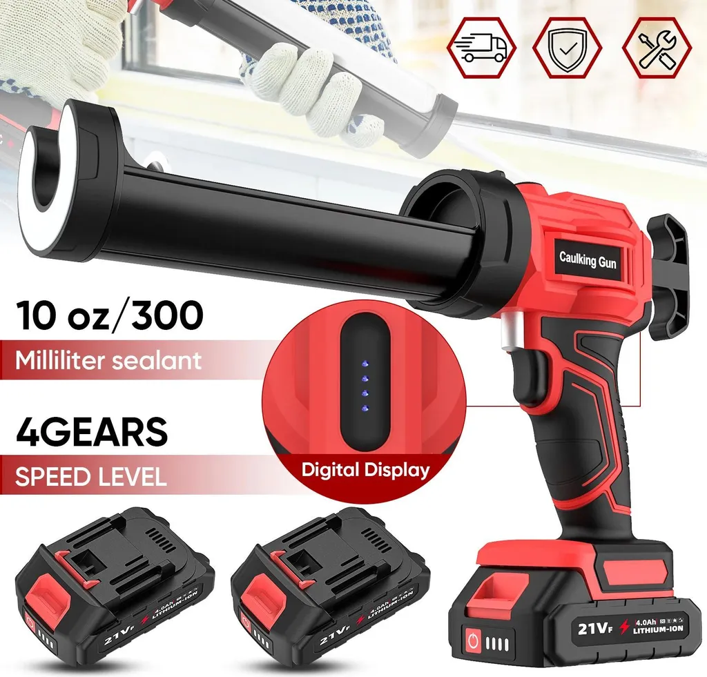 Pistolet silicone électrique 18V à 4 vitesses avec éclairage intégré - 2