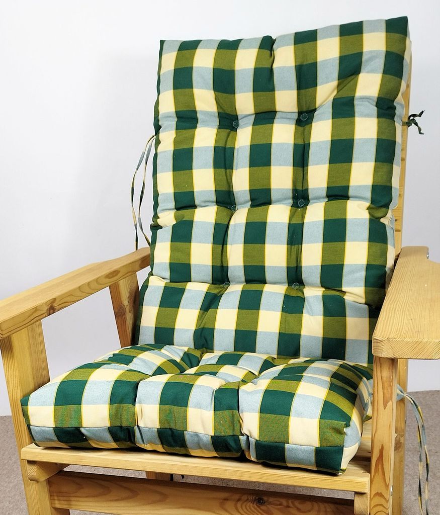 Outdoor Polster für Gartenstuhl , Gartenmöbel , Gartenbank Stoff Teflon Polyacryl , Gr. 125 x 55 cm , Colore Verde