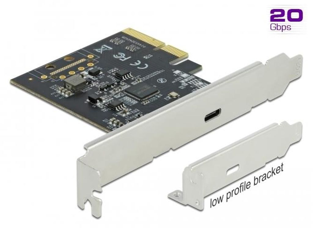 Delock PCI Express x4 Karte zu 1 x extern SuperSpeed USB 20 Gbps (USB 3.2 Gen 2x2) USB Type-C Buchse