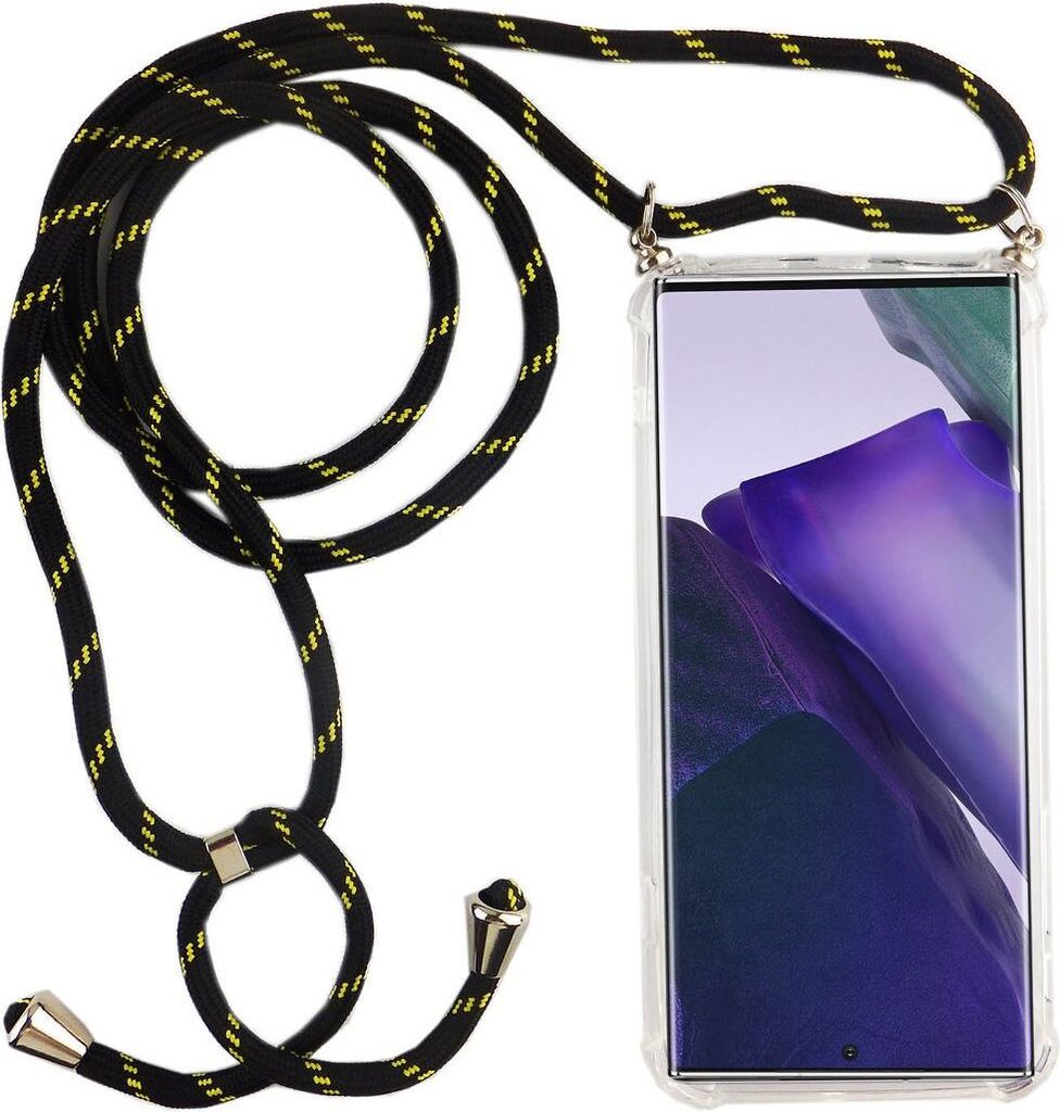 Handykette für Samsung Galaxy Note 20 Ultra - Smartphone Necklace Hülle mit Band - Schnur mit Case zum umhängen in Schwarz