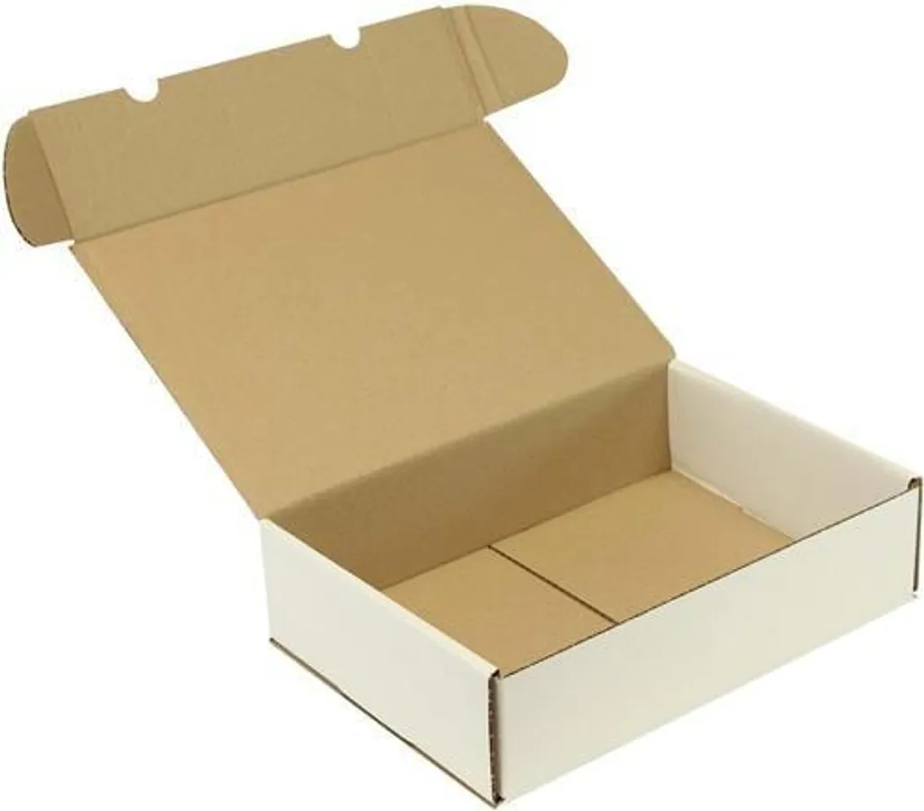Boîte postale A4 à rabats 300x215x77 mm en carton blanc qualité 1.20 B