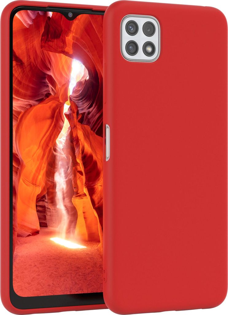 EAZY CASE Silikonhülle für Samsung Galaxy A22 5G Silikon Backcover Schutz in Rot