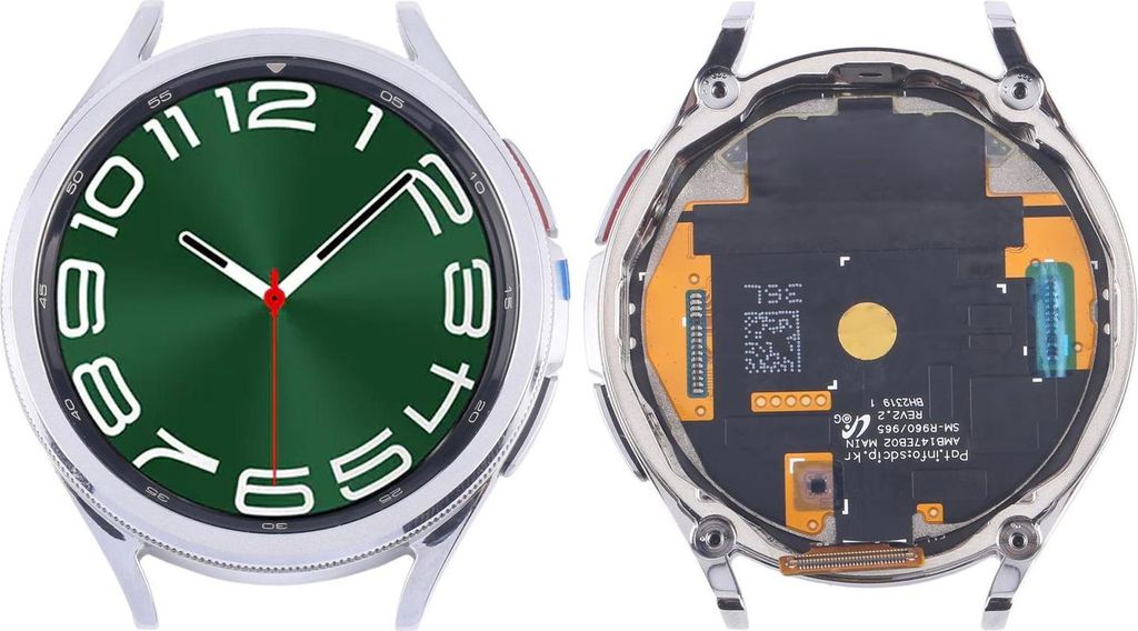 Für Samsung Galaxy Watch 6 Classic 47mm Display mit Rahmen Ersatzteil Silber