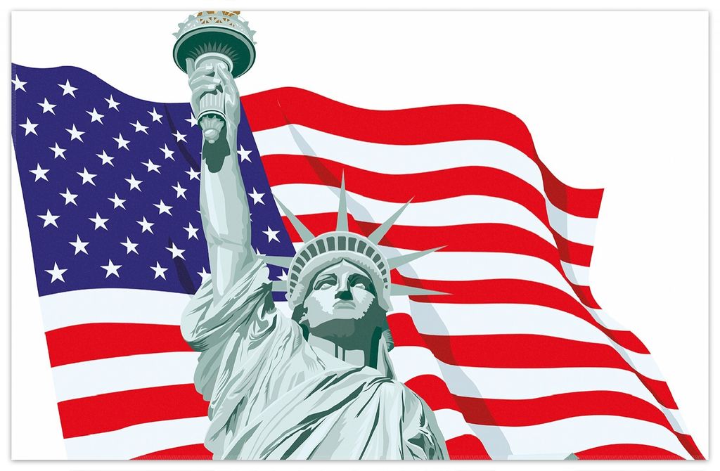 Wallario Premium Teppich, Größe 90 x 140 cm, Freiheitsstatue USA