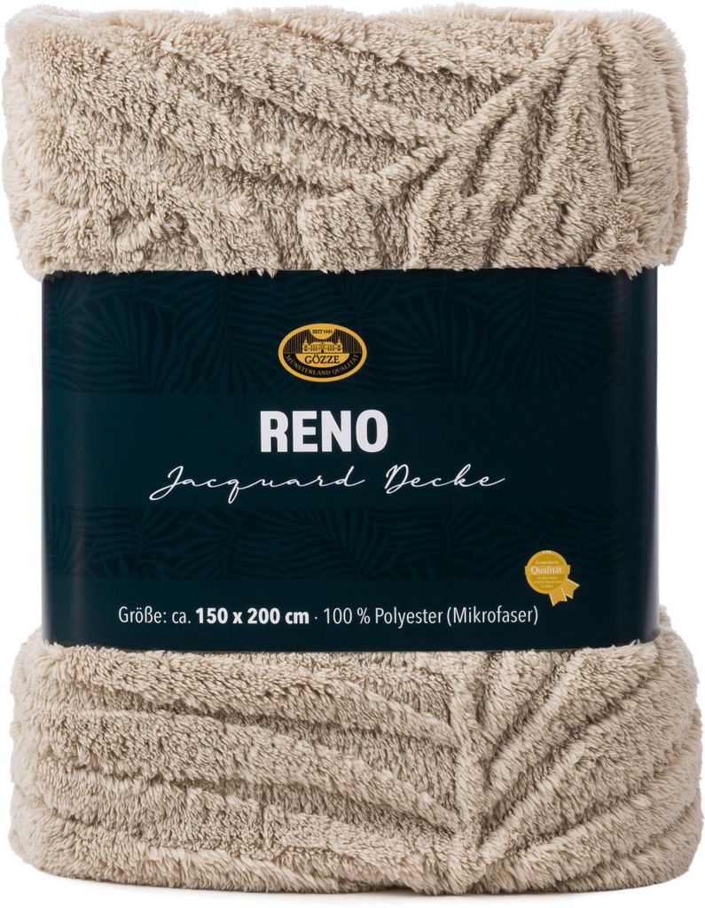 Gözze Jacquard Decke Reno stein 150x200 cm Produktbild 