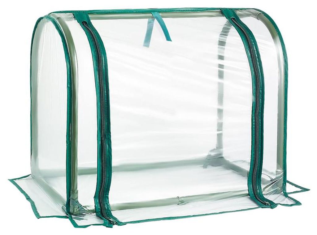 Mini Pflanzenhaus 70x50x70 cm transparentes Gewächshaus Zelt mit Reißverschluss Metallrahmen für Jungpflanzen Balkon Garten