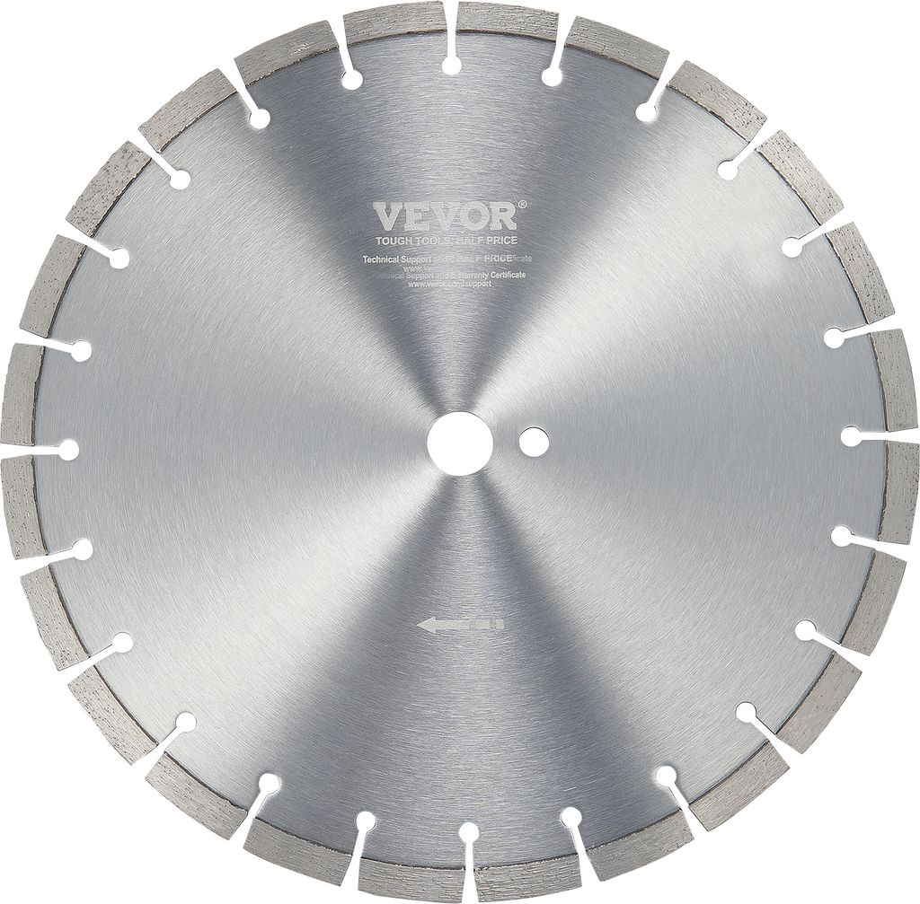VEVOR Diamantsägeblatt, 14 Zoll/350 mm Betonsägeblatt nass oder trocken, 0,47 Zoll/12 mm Diamantsegmentsägeblatt mit flachen Zähnen, universell...