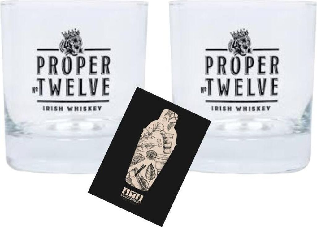 Proper No. Twelve Irish Whiskey Gläser – 2er-Set - nicht geeicht, 0,25l Füllmenge | Original Tumbler für Whiskey-Liebhaber