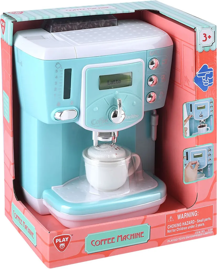 Machine à café jouet d'imitation bleue - Cafetière enfant interactive