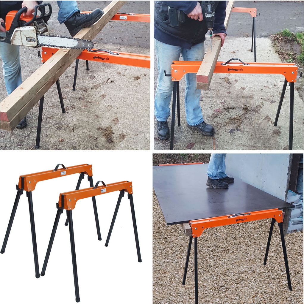 2x Arbeitsbock Klappbock Gerüstbock Sägebock - 1000 kg Produktbild 2