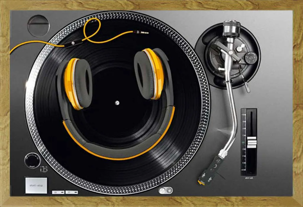 Poster con Cornice Steez Turntable Smile: Regalo Musica Shinsuke Oak