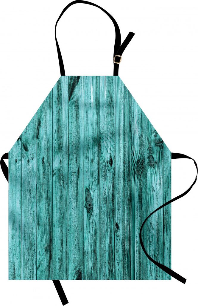 ABAKUHAUS Türkis Kochschürze, Wand des Türkis-hölzernen Beschaffenheits-Hintergrund-und antiken Bauholz-Möbel-kunstvollen Druckes, Farbfest H...