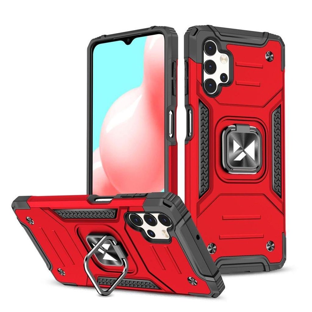 Wozinsky Ring Armor Tough Hybrid Case Cover + Magnethalter für Samsung Galaxy A53 5G rot