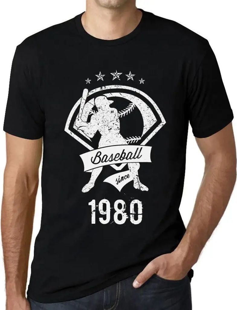 Herren Grafik T-Shirt Baseball seit 1980 – Baseball Since 1980 – Geschenk 44. Geburtstag Jahrestag 44 Jahre Jubiläum 44 Jährige Mann Jahrgang...
