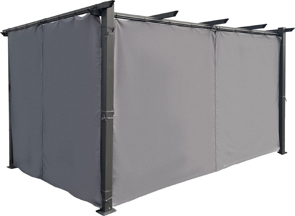 Gardine Seitenvorhang anthrazit Luxor 2 Stück à ca. 3m breit