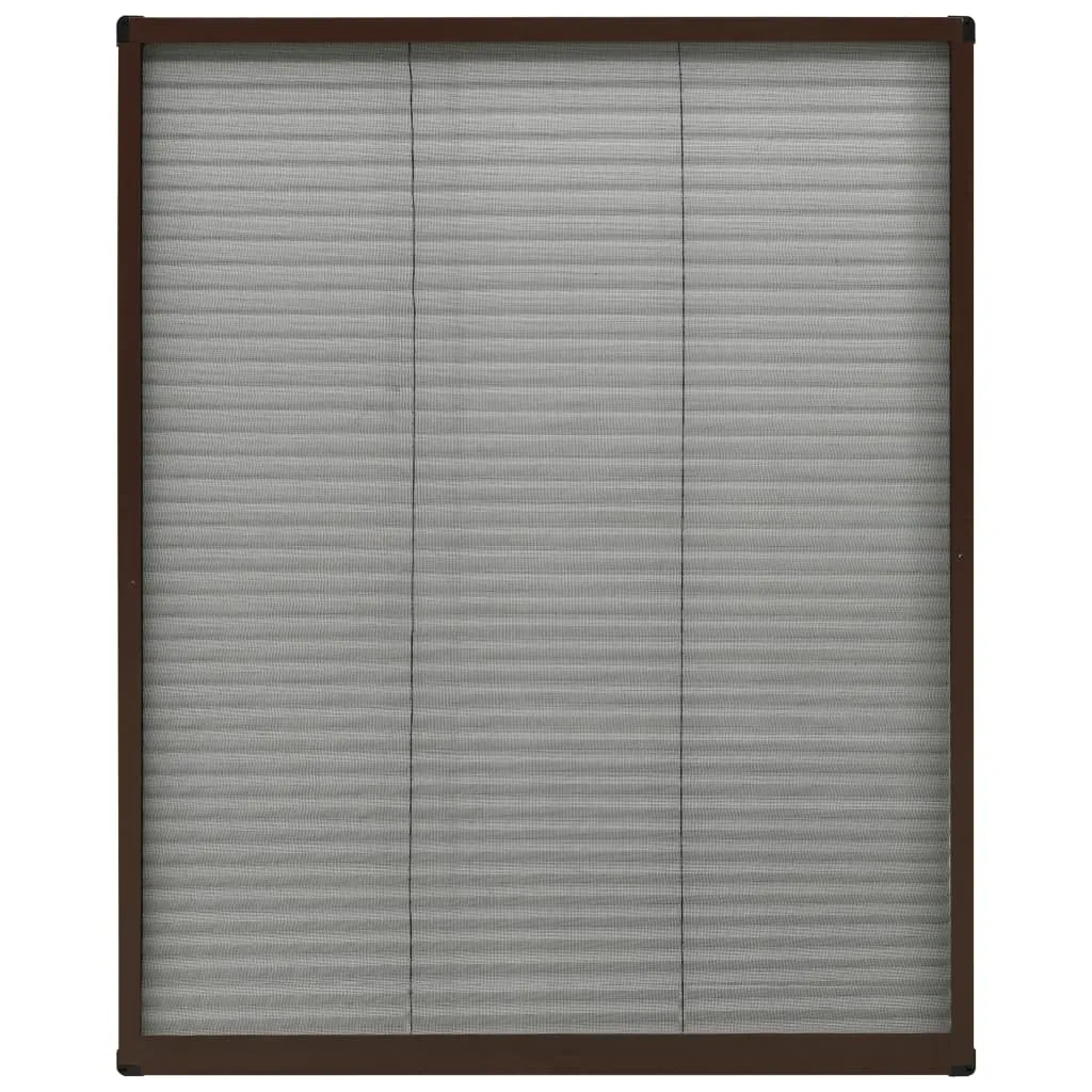 Moustiquaire plissée 60x80 cm en alu marron pour aérer sans les insectes