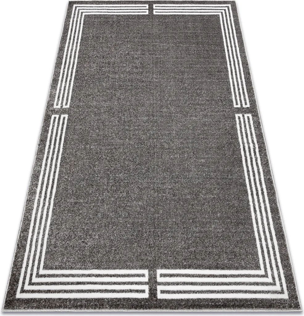 Tapis MATEO 8034/644 Gris Structurel 120x170 cm - Design Cadre Moderne