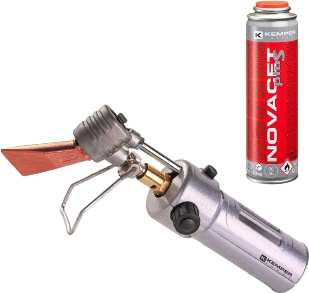 Appareil de soudage gaz pour zingueur avec panne réglable et cartouche