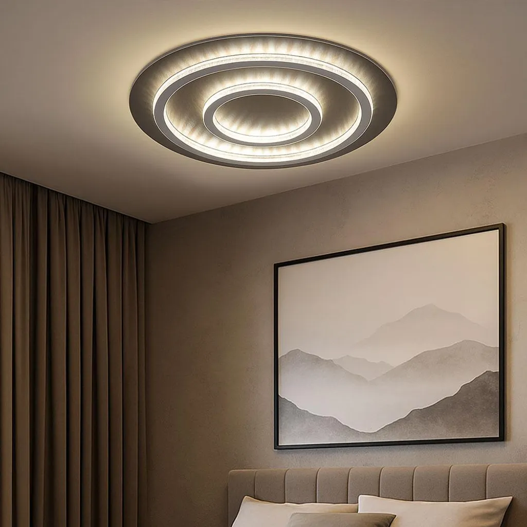 Plafonnier LED Anthracite à Cristaux D 55 cm avec Intensité Variable - 4