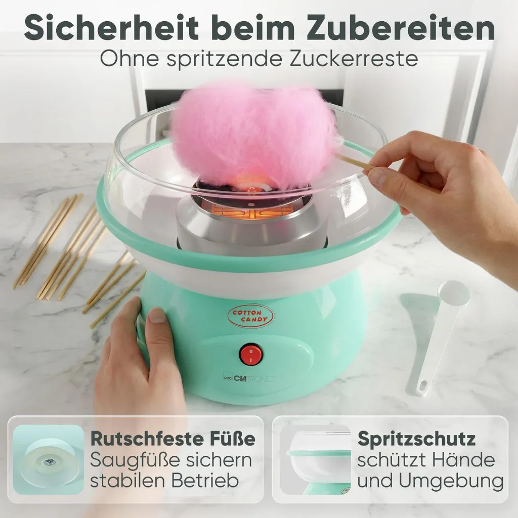 Machine Barbe à Papa Rapide Menthe | Pack Complet avec Doseur et Bâtons