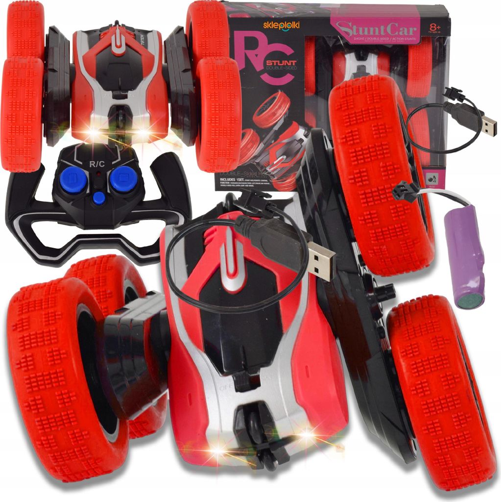 Lolex | RC Auto Akrobatik - 360° Drehungen - mit Sound und Licht - Spielzeug für Kinder
