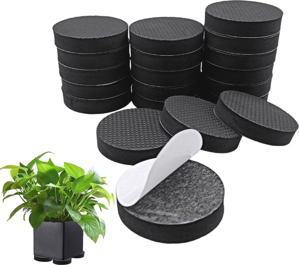 Unsichtbare Anti-Rutsch-Blumentopfmatte - Set von 24 - Große Töpfe - Topfuntersetzer - Verbesserung der Wasserableitung