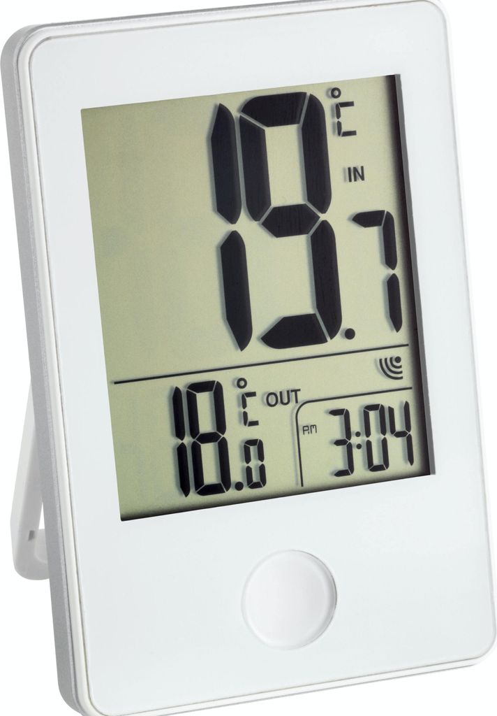 Tfa Funk-Thermometer mit Uhr weiß (30-3051-02)