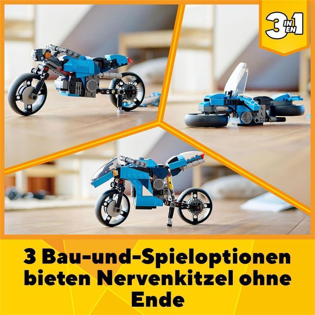 LEGO 31114 Creator 3-In-1 Geländemotorrad aus Bausteinen Produktbild 12