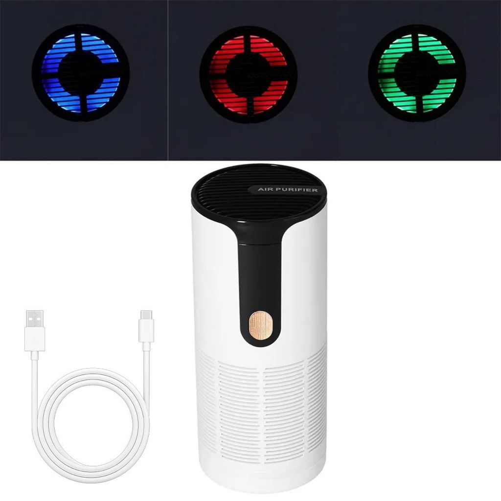 Luftreiniger mit Aromatherapie, H13 HEPA-Filter, USB-C, 60 Tage Standby, leise ≤36 dB, für Auto, Büro und Zuhause, entfernt Staub, Rauch und Al...