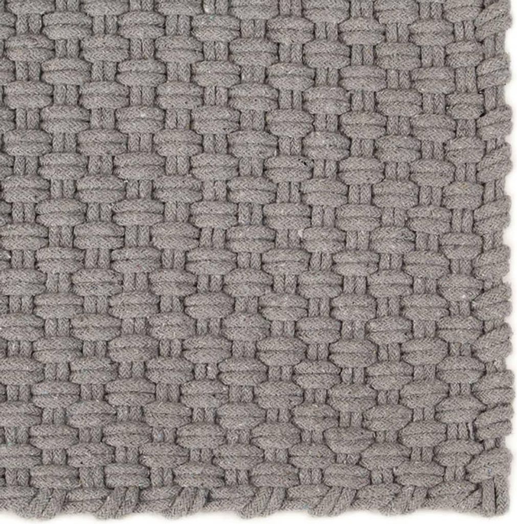 vidaXL Teppich Rechteckig Grau 160x230 cm Baumwolle Produktbild 