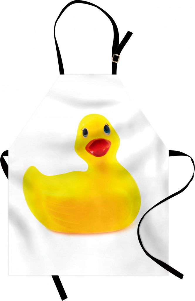 ABAKUHAUS Badeente Kochschürze, Gelb Squeak Ducky Spielzeug Fun Bubble Bath Tier Kinderzimmer Entlein Drucken, Farbfest Höhenverstellbar Waschbar...