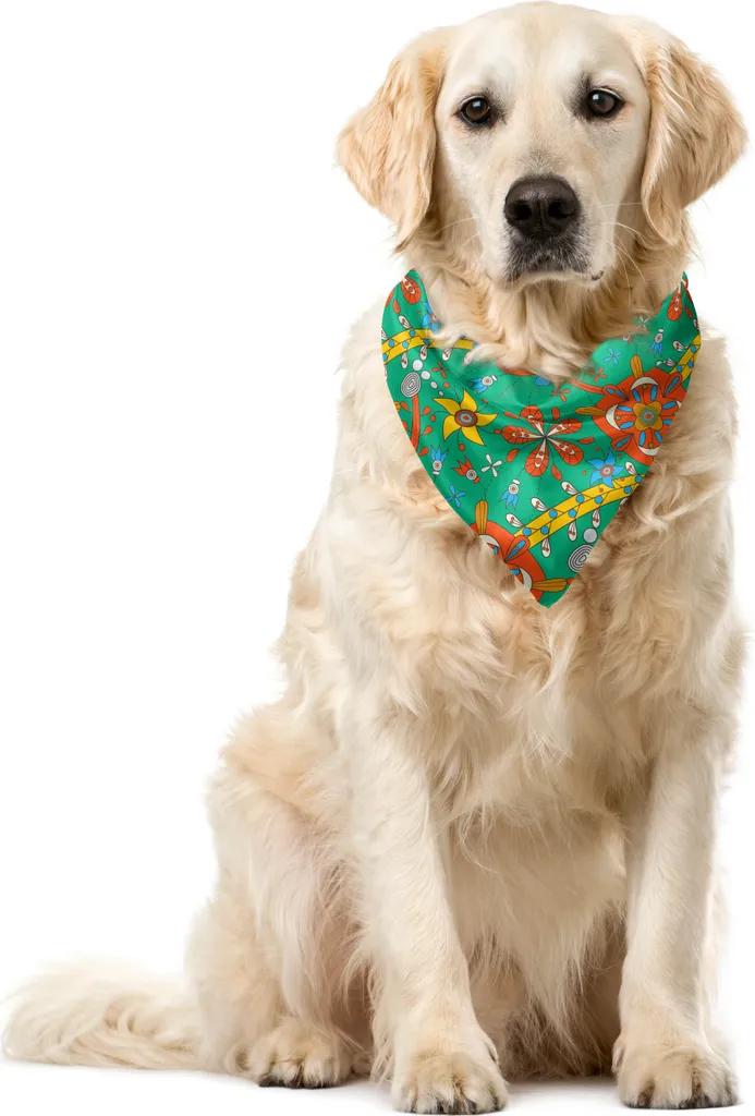 Bandana ABAKUHAUS per Cani e Gatti 55x55 cm Design Dot Nature Multicolore
